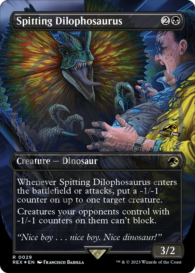 Spitting Dilophosaurus (Emblem) (Borderless) [Jurassic World Collection Tokens] - The Mythic Store | 24h Order Processing