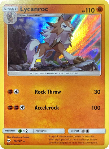 Lycanroc (76/147) (Water Web Holo) [Sun & Moon: Burning Shadows] - The Mythic Store | 24h Order Processing