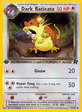 Dark Raticate (51/82) [Team Rocket 1st Edition] - The Mythic Store | 24h Order Processing