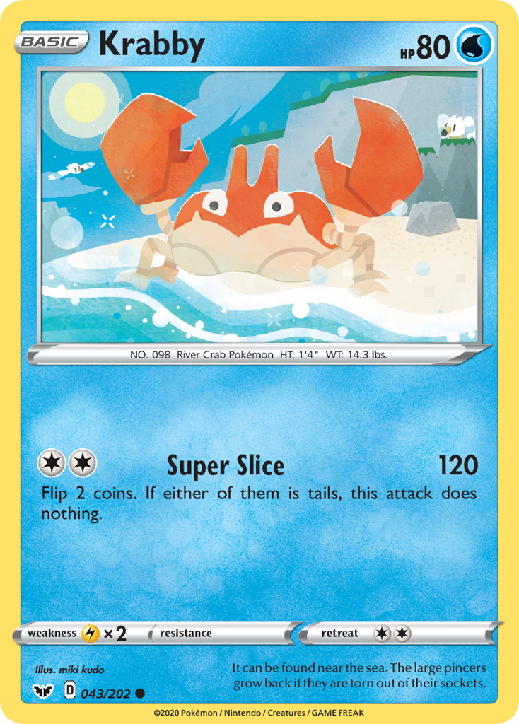 Krabby (043/202) [Sword & Shield: Base Set] - The Mythic Store | 24h Order Processing