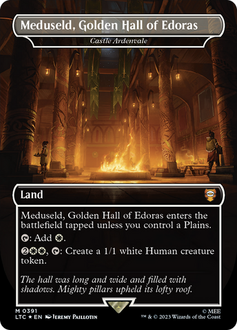 Meduseld, Golden Hall of Edoras - Castle Ardenvale (Borderless) (Surge Foil Realms and Relics) [The Lord of the Rings: Tales of Middle-Earth Commander] - The Mythic Store | 24h Order Processing