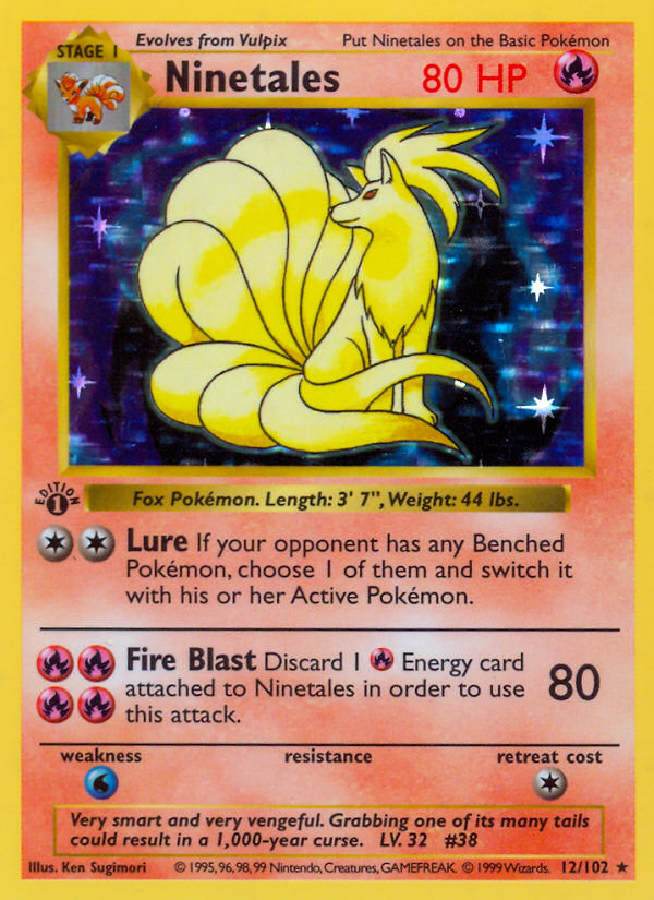 Ninetales (12/102) (Shadowless) [Base Set 1st Edition] - The Mythic Store | 24h Order Processing