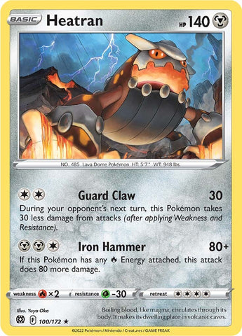 Heatran (100/172) [Sword & Shield: Brilliant Stars] - The Mythic Store | 24h Order Processing