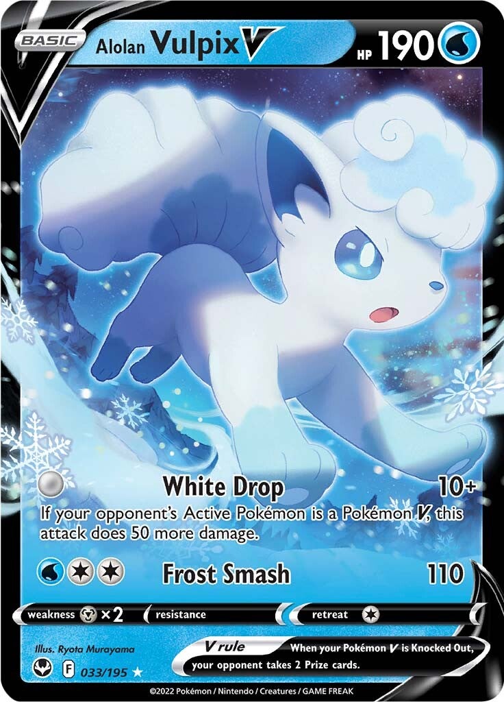 Alolan Vulpix V (033/195) [Sword & Shield: Silver Tempest] - The Mythic Store | 24h Order Processing