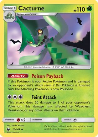 Cacturne (20/168) [Sun & Moon: Celestial Storm] - The Mythic Store | 24h Order Processing
