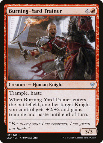Burning-Yard Trainer [Throne of Eldraine] - The Mythic Store | 24h Order Processing