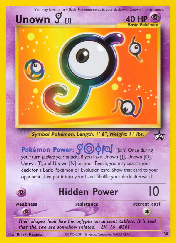 Unown [J] (38) [Wizards of the Coast: Black Star Promos] - The Mythic Store | 24h Order Processing