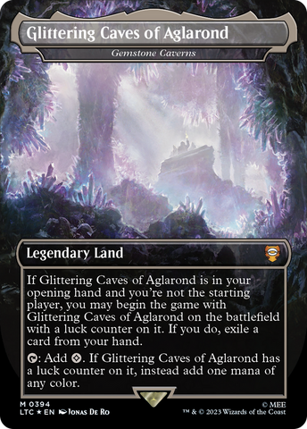 Glittering Caves of Aglarond - Gemstone Caverns (Borderless) (Surge Foil Realms and Relics) [The Lord of the Rings: Tales of Middle-Earth Commander] - The Mythic Store | 24h Order Processing