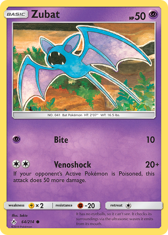 Zubat (64/214) [Sun & Moon: Unbroken Bonds] - The Mythic Store | 24h Order Processing