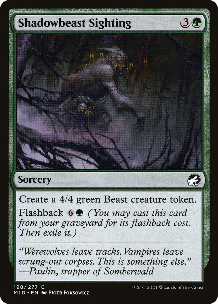 Shadowbeast Sighting [Innistrad: Midnight Hunt] - The Mythic Store | 24h Order Processing