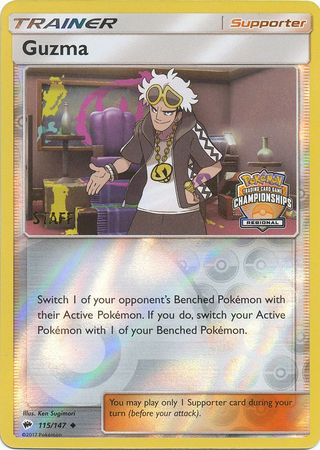 Guzma (115/147) (League Promo) (Staff) [Sun & Moon: Burning Shadows] - The Mythic Store | 24h Order Processing