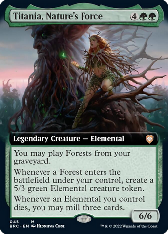 Titania, Nature's Force (Extended Art) [The Brothers' War Commander] - The Mythic Store | 24h Order Processing