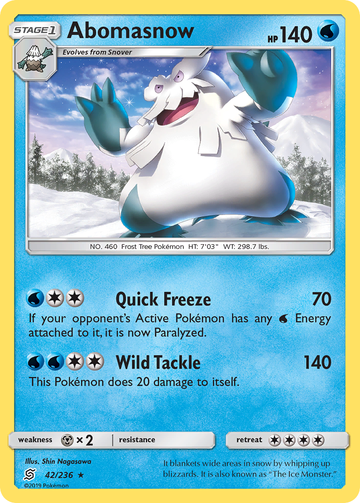 Abomasnow (42/236) [Sun & Moon: Unified Minds] - The Mythic Store | 24h Order Processing
