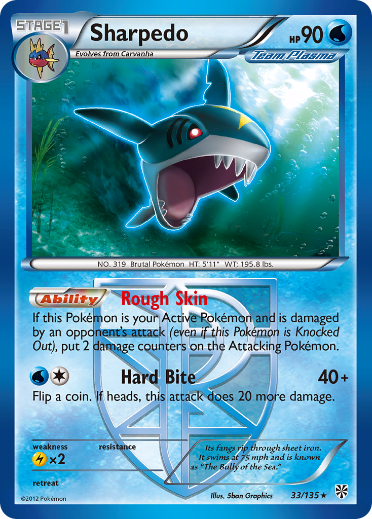 Sharpedo (33/135) [Black & White: Plasma Storm] - The Mythic Store | 24h Order Processing