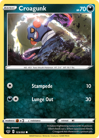Croagunk (123/202) [Sword & Shield: Base Set] - The Mythic Store | 24h Order Processing