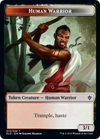 Human Warrior // Food (18) Double-Sided Token [Throne of Eldraine Tokens] - The Mythic Store | 24h Order Processing