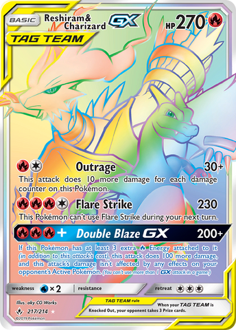 Reshiram & Charizard GX (217/214) [Sun & Moon: Unbroken Bonds] - The Mythic Store | 24h Order Processing