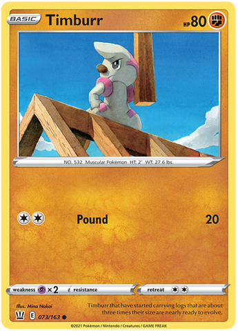 Timburr (073/163) [Sword & Shield: Battle Styles] - The Mythic Store | 24h Order Processing