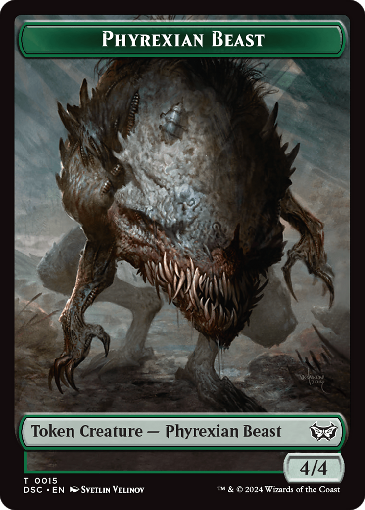 Phyrexian Beast //Manifest Double-Sided Token [Duskmourn: House of Horror Commander Tokens] - The Mythic Store | 24h Order Processing