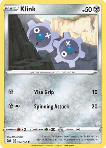 Klink (102/172) [Sword & Shield: Brilliant Stars] - The Mythic Store | 24h Order Processing