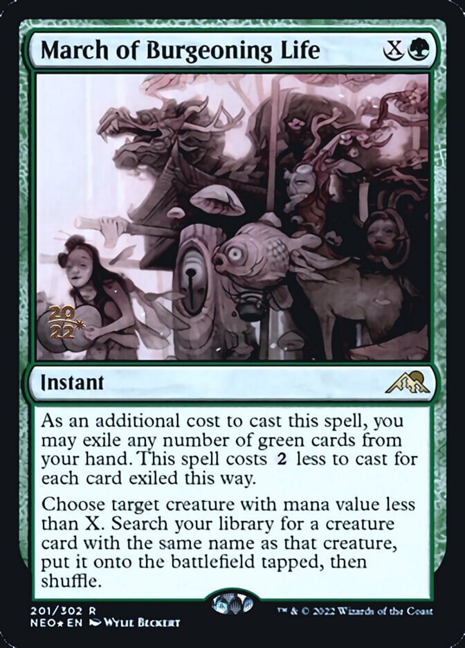 March of Burgeoning Life [Kamigawa: Neon Dynasty Prerelease Promos] - The Mythic Store | 24h Order Processing