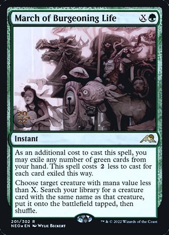 March of Burgeoning Life [Kamigawa: Neon Dynasty Prerelease Promos] - The Mythic Store | 24h Order Processing