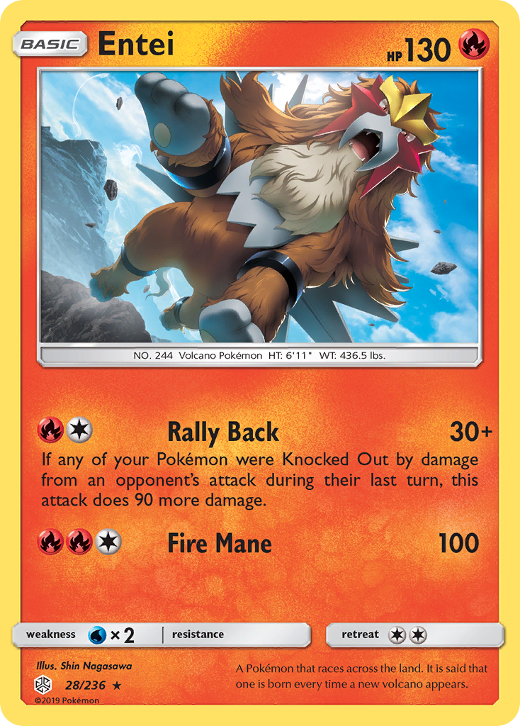 Entei (28/236) [Sun & Moon: Cosmic Eclipse] - The Mythic Store | 24h Order Processing