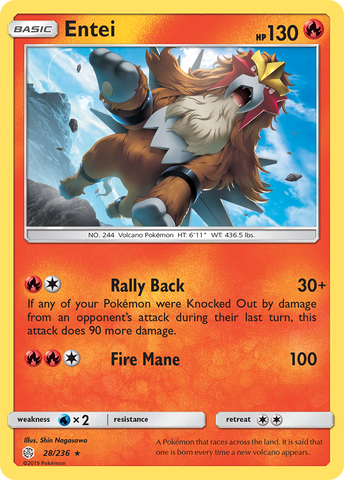 Entei (28/236) [Sun & Moon: Cosmic Eclipse] - The Mythic Store | 24h Order Processing