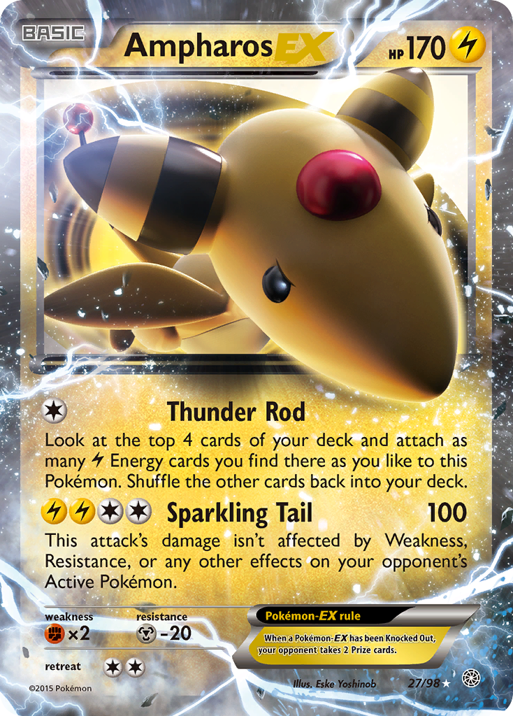 Ampharos EX (27/98) [XY: Ancient Origins] - The Mythic Store | 24h Order Processing