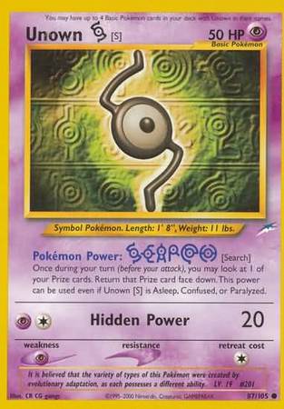 Unown [S] (87/105) [Neo Destiny Unlimited] - The Mythic Store | 24h Order Processing