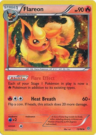 Flareon (13/98) (Cosmos Holo) [XY: Ancient Origins] - The Mythic Store | 24h Order Processing