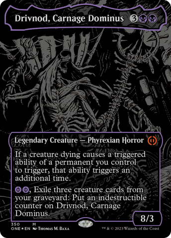 Drivnod, Carnage Dominus (Oil Slick Raised Foil) [Phyrexia: All Will Be One] - The Mythic Store | 24h Order Processing
