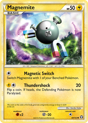 Magnemite (68/102) [HeartGold & SoulSilver: Triumphant] - The Mythic Store | 24h Order Processing