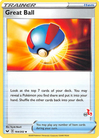 Great Ball (164/202) (Cinderace Stamp #55) [Battle Academy 2022] - The Mythic Store | 24h Order Processing
