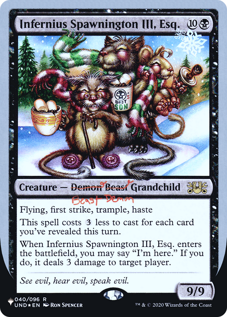 Infernius Spawnington III, Esq. (Unfinity Foil Edition) [The List] - The Mythic Store | 24h Order Processing
