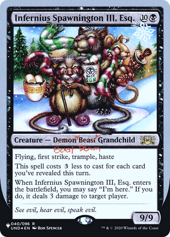 Infernius Spawnington III, Esq. (Unfinity Foil Edition) [The List] - The Mythic Store | 24h Order Processing