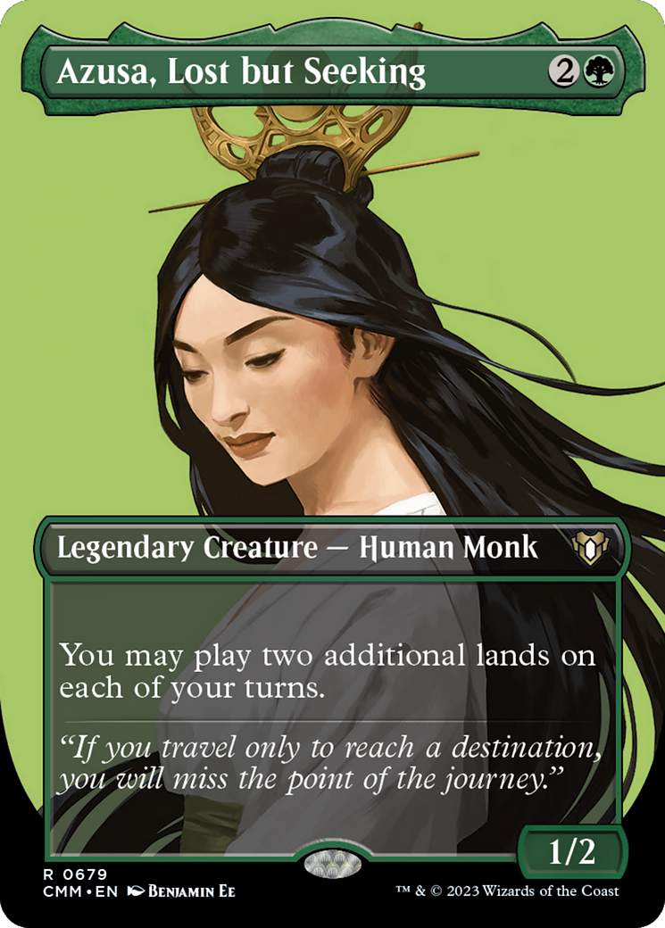 Azusa, Lost but Seeking (Borderless Profile) [Commander Masters] - The Mythic Store | 24h Order Processing