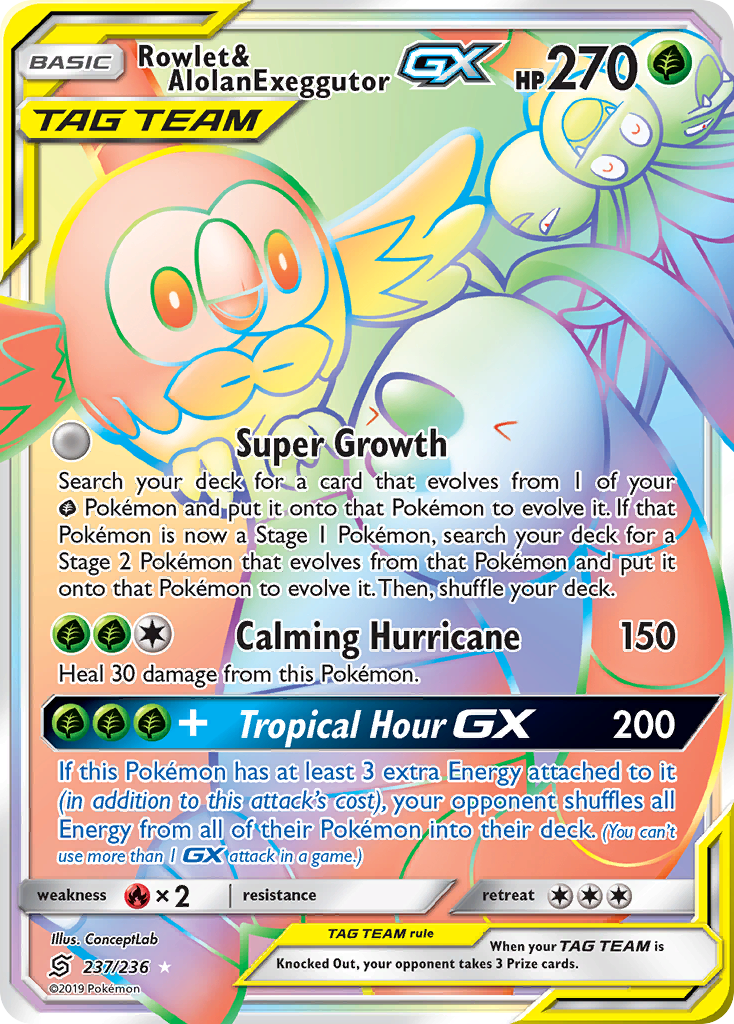 Rowlet & Alolan Exeggutor GX (237/236) [Sun & Moon: Unified Minds] - The Mythic Store | 24h Order Processing