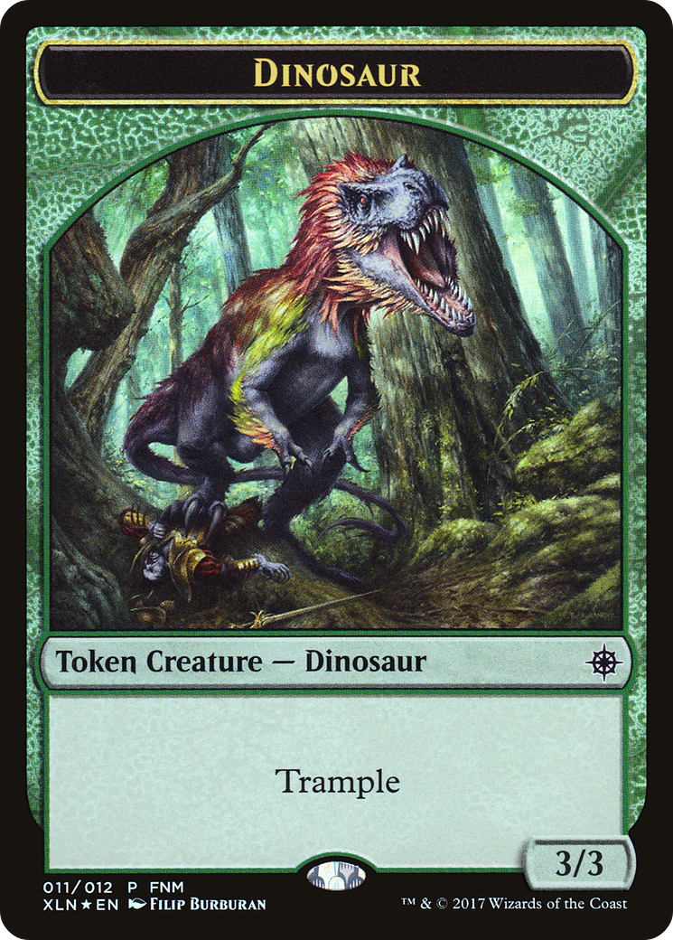 Dinosaur // Treasure Double-Sided Token [Friday Night Magic 2017] - The Mythic Store | 24h Order Processing