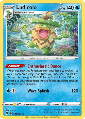 Ludicolo (034/203) [Sword & Shield: Evolving Skies] - The Mythic Store | 24h Order Processing