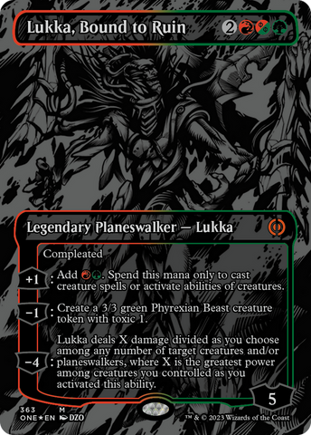 Lukka, Bound to Ruin (Oil Slick Raised Foil) [Phyrexia: All Will Be One] - The Mythic Store | 24h Order Processing