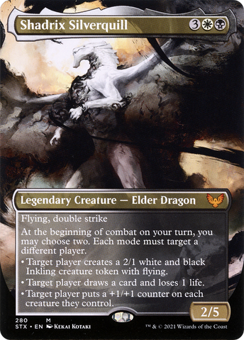 Shadrix Silverquill (Borderless Alternate Art) [Strixhaven: School of Mages] - The Mythic Store | 24h Order Processing
