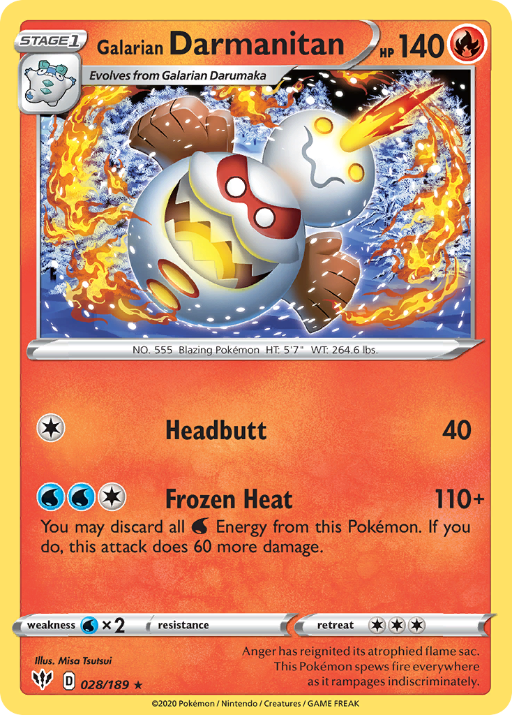 Galarian Darmanitan (028/189) [Sword & Shield: Darkness Ablaze] - The Mythic Store | 24h Order Processing