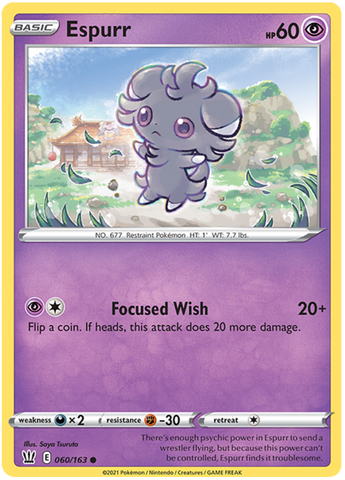 Espurr (060/163) [Sword & Shield: Battle Styles] - The Mythic Store | 24h Order Processing
