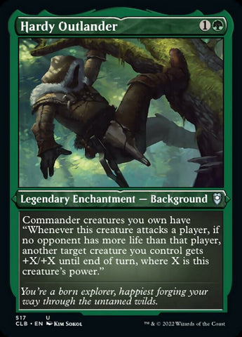 Hardy Outlander (Foil Etched) [Commander Legends: Battle for Baldur's Gate] - The Mythic Store | 24h Order Processing