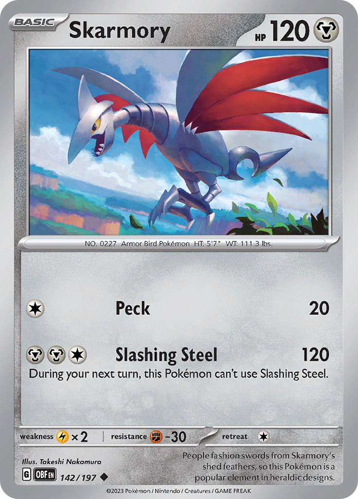 Skarmory (142/197) [Scarlet & Violet: Obsidian Flames] - The Mythic Store | 24h Order Processing