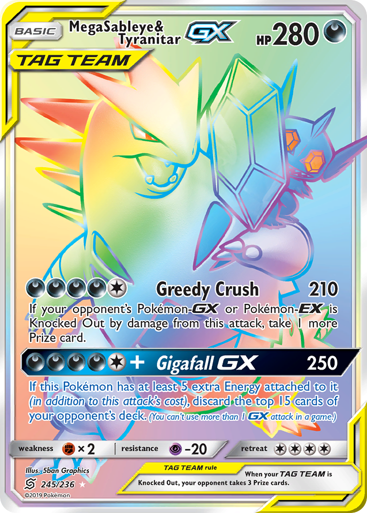 Mega Sableye & Tyranitar GX (245/236) [Sun & Moon: Unified Minds] - The Mythic Store | 24h Order Processing