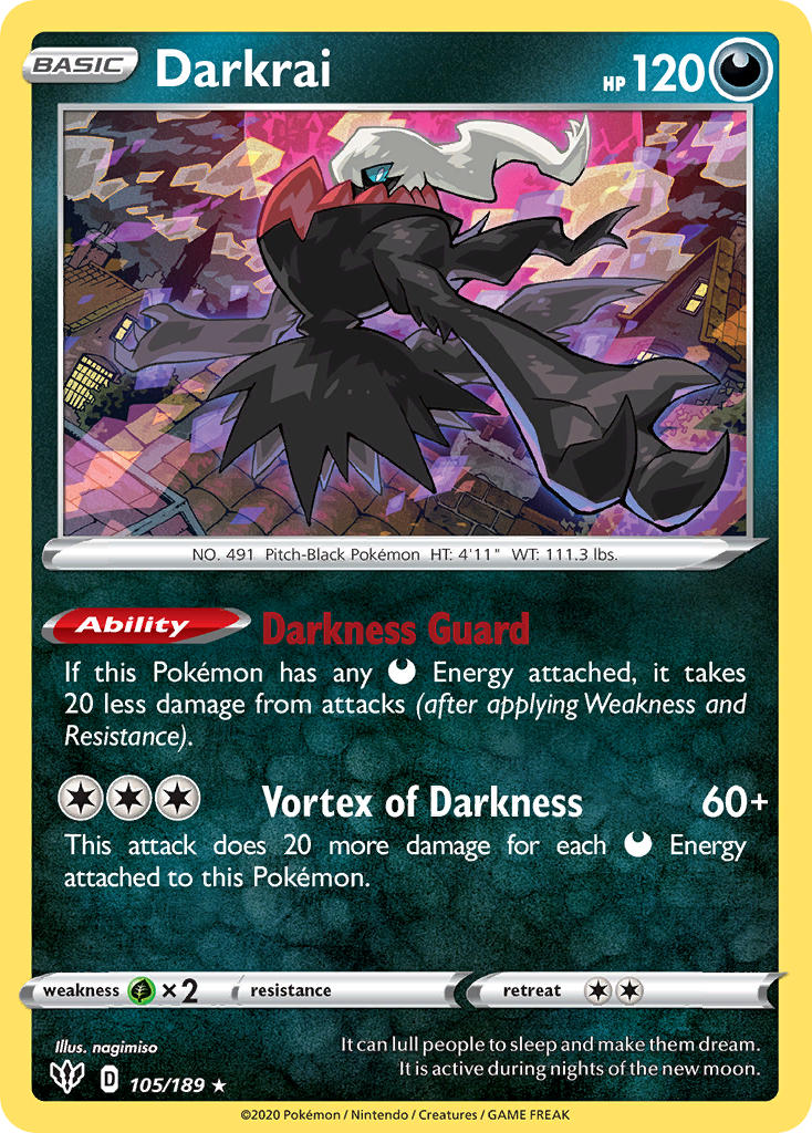Darkrai (105/189) (Theme Deck Exclusive) [Sword & Shield: Darkness Ablaze] - The Mythic Store | 24h Order Processing