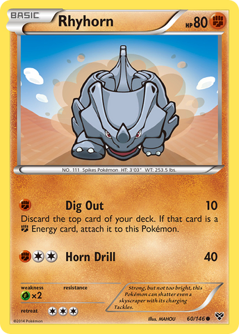 Rhyhorn (60/146) [XY: Base Set] - The Mythic Store | 24h Order Processing