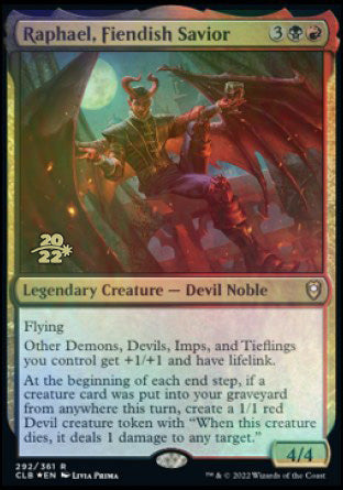 Raphael, Fiendish Savior [Commander Legends: Battle for Baldur's Gate Prerelease Promos] - The Mythic Store | 24h Order Processing
